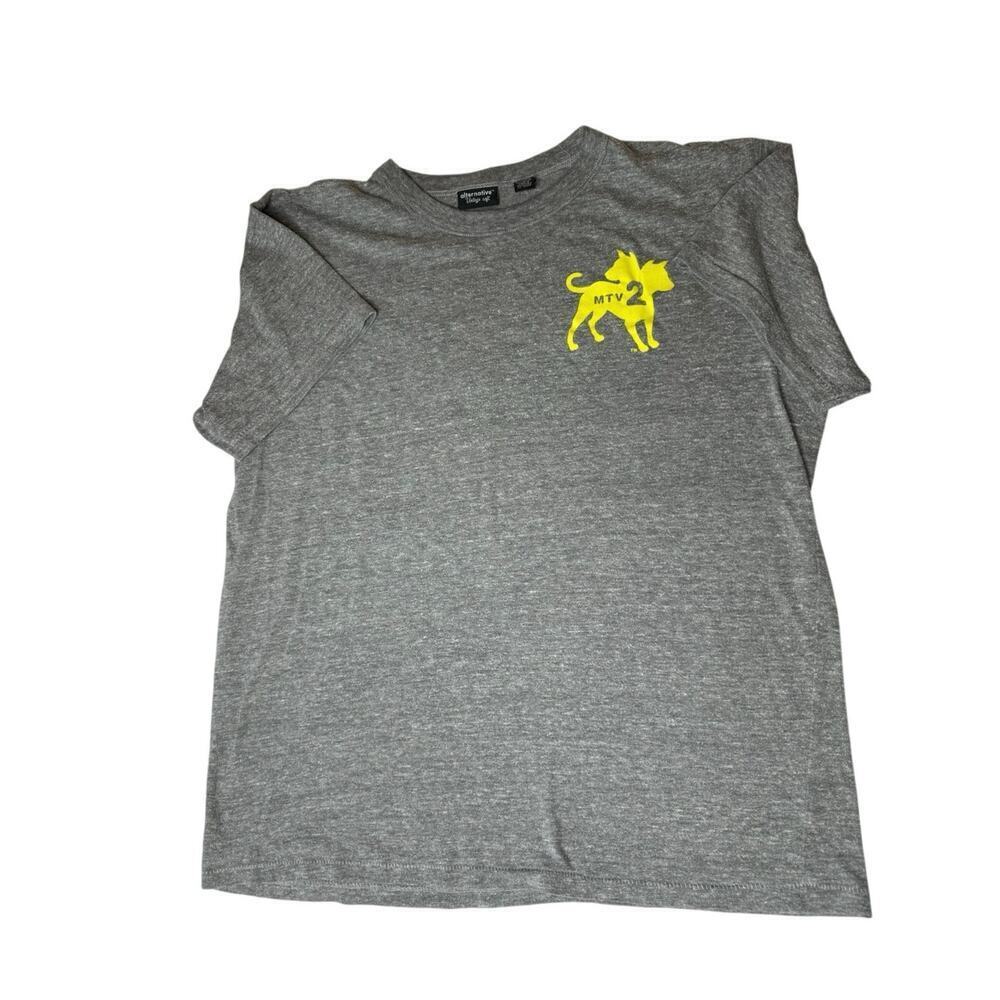 Alternative Vintage Soft MTV2 Graphic Tee – Men’s Large – Gray